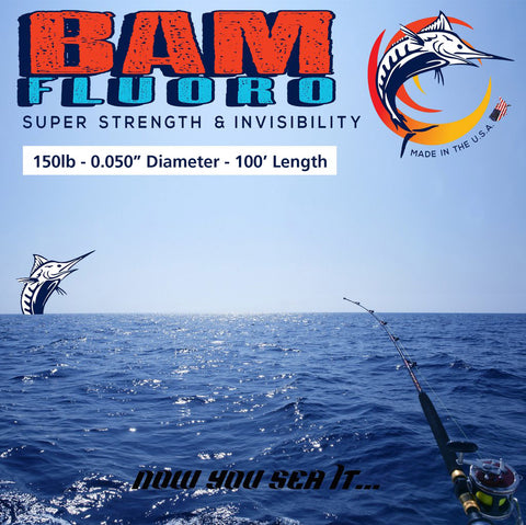 BAMfluoro™ Fluorocarbon leader 150 lb. 100'